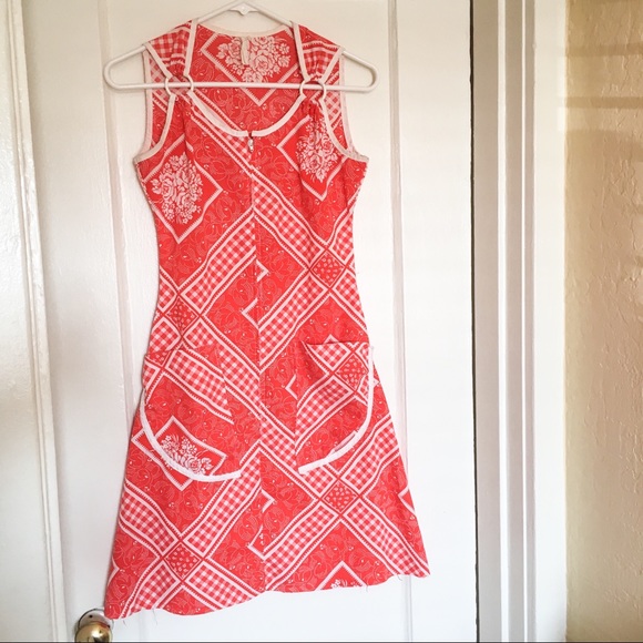 [vintage] Red zipper front sundress - Picture 2 of 3